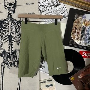 green nike biker shorts